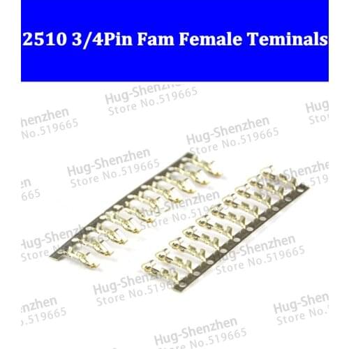 2510 3Pin 4Pin PC Fan Power Connector Female Terminal Pins for PC computer fan 2510 male Plastic shell