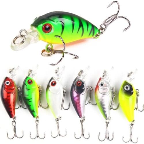 7pcs Luya Bait Twisted Mouth Bait Simulation Fake Bait 4.5cm/3.8g Artificial Bait Fishing Tackle