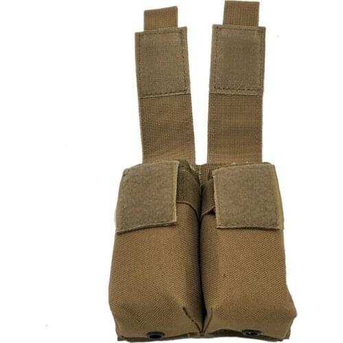 9mm Tactical Double Molle Pistol Magazine Pouch Flashlight Holder Airsoft Gun Accessories Hunting Waist Belt Mag Bag