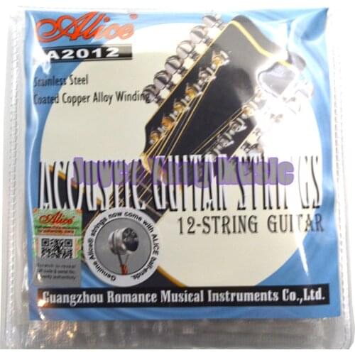 Alice A2012 12-String Acoustic Guitar Strings Stainless Steel Coated Copper Wound 1st-12th Strings Free Shipping
