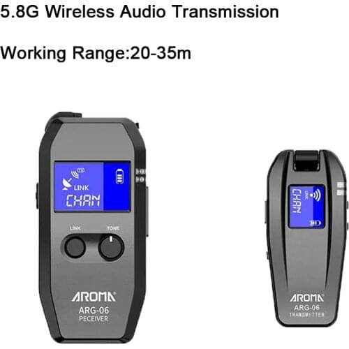 Aroma 5.8G Guitar Wireless System With Mute Function for Electric Guitar Keyboard Drum Rechargeable Wireless Audio Transmitter