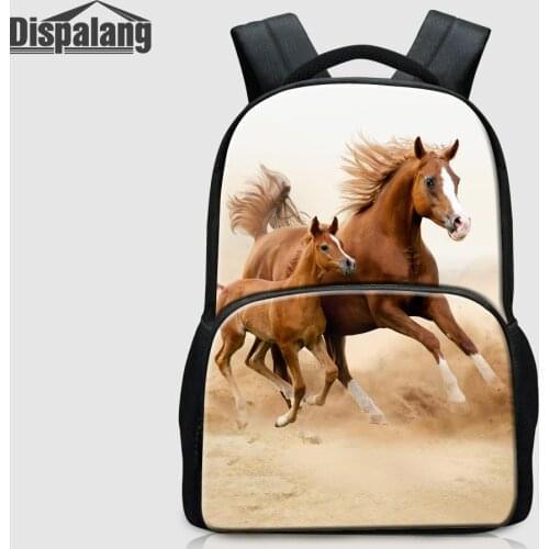 Dispalang 17'' Large School Backpack Animal Horse Print Laptop Bag For Women Portable Computer Bookbag Mens Notebook Schoolbags
