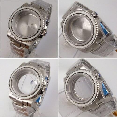 40mm watch case parts fit for Japanese NH35 NH36 movement sapphire glass oyster bracelet without bezel insert