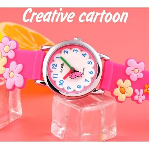 SKMEI Montre Enfant Creative Watch 3D Cartoon Quartz Children Watch Colorful Cute Kids Watches Waterproof Boys Girls Clock Soft