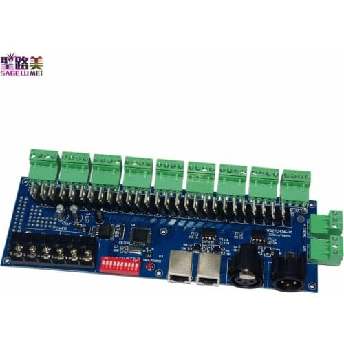 DC12V-24V 27CH DMX512 Decoder Board MAX 54A XRL RJ45 3P terminal 27 Channel 9 Group