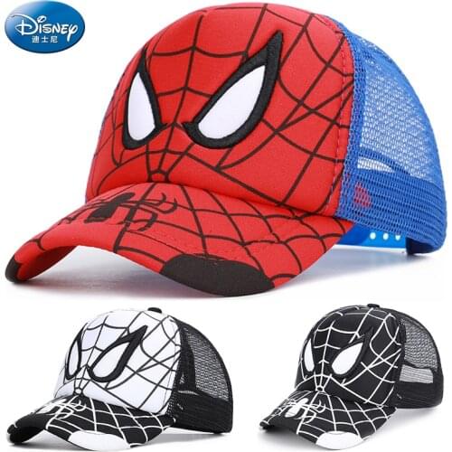 Disney Anime Spiderman Baby Hat For 2-8 Years Kids Baseball Cap Boy Girl Summer Mesh Sun Caps Children Cartoon Hip Hop Hats