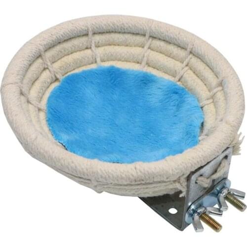 Practical Bird Breeding Nest Bed Handmade Cotton Weave Hemp Rope Hatching Hut Cave for Parrot Budgie Parakeet