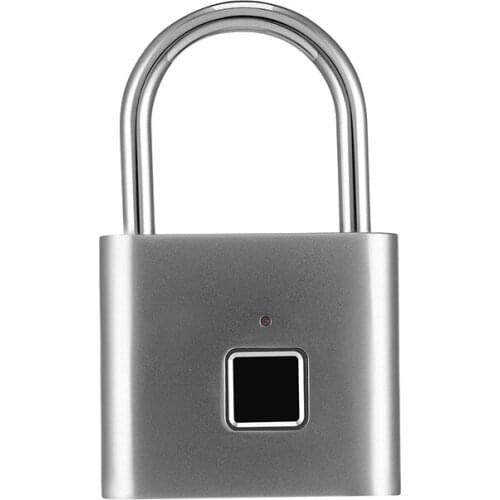 Keyless USB charging door lock fingerprint smart padlock quickly unlock zinc alloy metal self-imaging chip 10 fingerprints