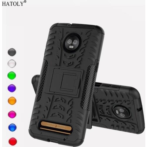 HATOLY For Moto Z3 Play Case Cover Silicone & Plastic Armor Cover For Motorola Moto Z3 Play Case For Moto Z3 Play Fundas 6.0"