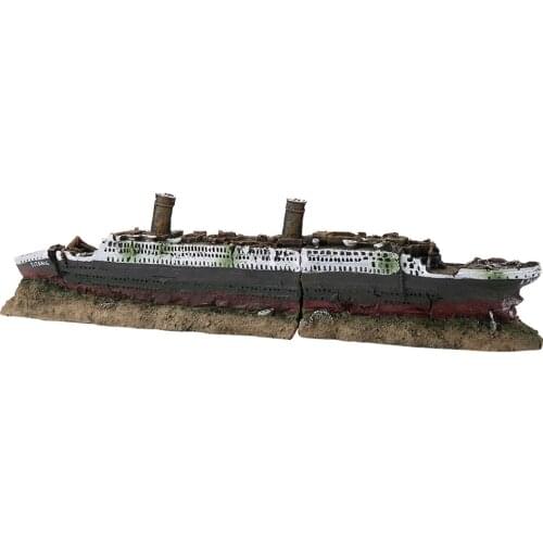 Aquarium Decoration Ornament Wreck Ornaments Creative Fish Tank Landscaping Resin Broken Ship Wreck Ornaments Tools
