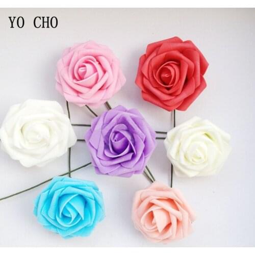 PE Foam Rose Flowers Artificial For Decor Wedding Home Fake Flower White For Diy Small Flower For Crafts Decoration Rose Of Foam