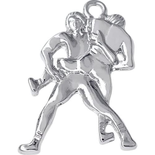 Exquisite wrestling fighter image metal movement pendant