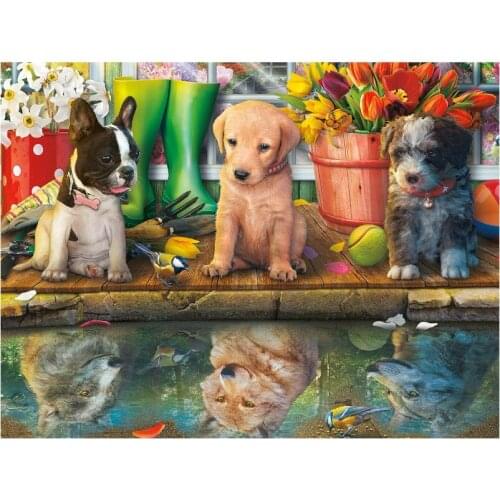 Square/Round Diamond Embroidery Three dogs 5D DIY Diamond Painting Cross Stitch animal Diamond Mosaic Rhinestones Pictures