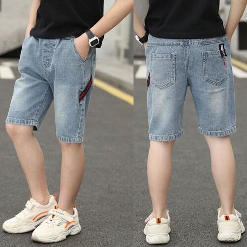 Fashion 2020 Summer Children Boy Straight Short Pants Cute Cotton Elastic Waist Kids Clothes Baby Boys Shorts For Age 4-13 Yrs