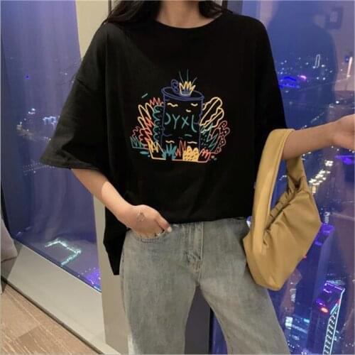 Fashion Print Women Tops Spring Summer New Short Sleeve Round Neck T shirt Women Cotton Spandex Women Tshirt