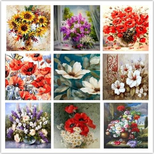 Flowers Painting By Numbers Vase On Canvas For Adults DIY Kits Frame Drawing Oil Pictures Coloring By Number Home Decoration Art