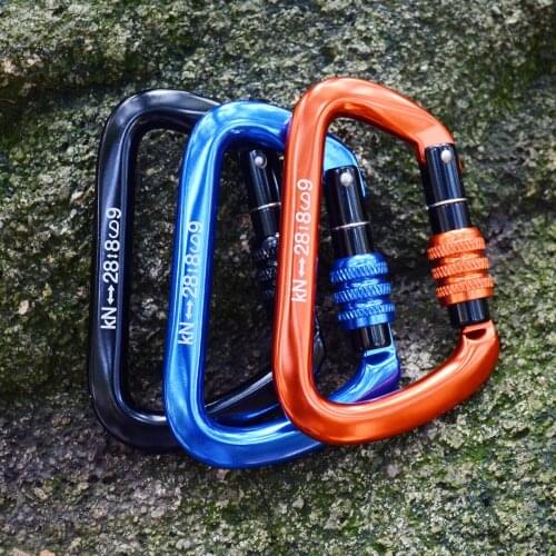 Pack of 3pcs Professional Screwgate Locking Carabiners Rock Climbing Mountaineering Tree Arborist Rapplling Karabiner Equipment