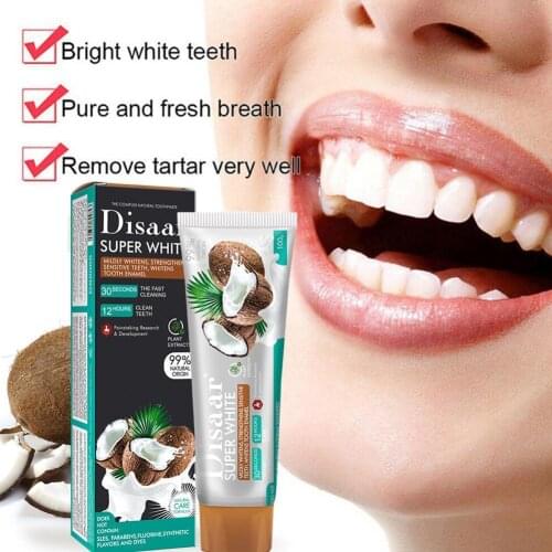2021 NEW Disaar White Toothpaste Daily Use Whitening Teeth Remove Smokers Stains Fights Plaque Decay Strengthen Teeth