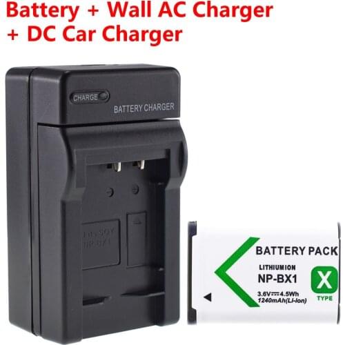 NP-BX1 Li-ION Camera Battery + Home&Car Charger 3.6V 1240mAh For Sony Cyber-Shot DSC-RX100