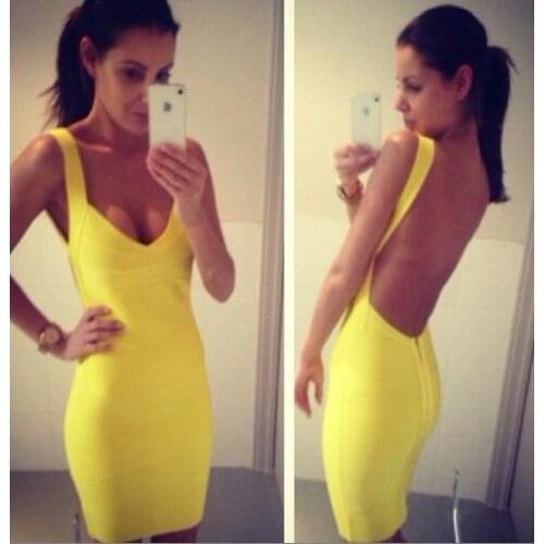 Factory wholesale A variety of colors Fashion Sling Sexy halter Nightclubs Cocktail party Bandage dress (L892)
