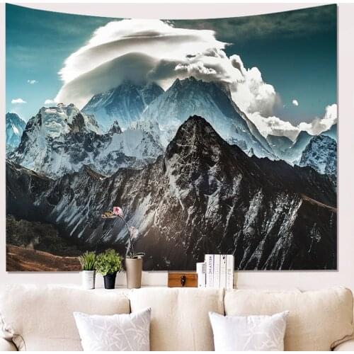 Peculiar Snow Mountain Clouds Hanging Wall Tapestry Mordern Home Decoration Tapestry Wall Fabric Houseware Dorm Decor Wall Cloth
