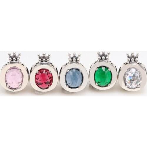 Authentic 925 Sterling Silver Beads New Transparent Crown Cymophane Beads Fit Original Pandora Bracelet For Women Diy Jewelry