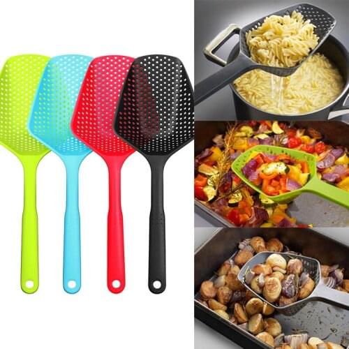 Scoop Colander Kitchen Strainer Scoop Food Drain Shovel No-stick Colanders Strainers Veggies Water Leaking Kitchen Cooking Tool
