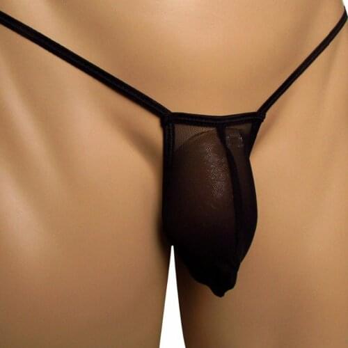 Transparent Mesh g string Men erotic lingerie penis tiny pouch thong open butt Briefs man sexy Underwear man T-back Thong V-stri