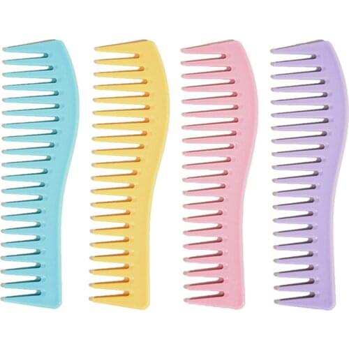 Fresh Plastic Hair Styling Wide Teeth Comb Home Hair Salon Hairdressing Tools