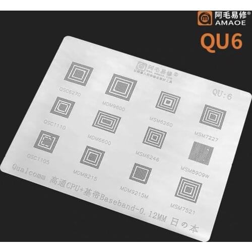 BGA Reballing Stencil for Qualcomm CPU Baseband QSC6270/1110/1105 MDM9600/6600/8215/9215M MSM6260/6246/7227/8909W/7521