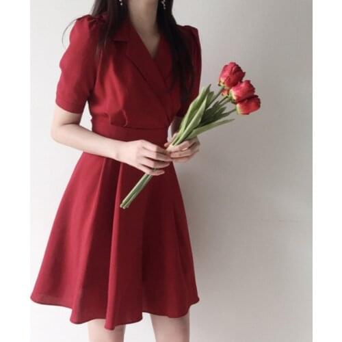 High Quality Women Dress Summer Women Vestidos Vintage V Neck Party Dresses Boho Womens Clothing Red Robe Longue Femme WPY3282
