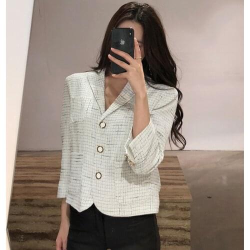 Temperament Office Lady Blazer Fashionable Blazer Collar Single Breasted Long-sleeved Stright Blazer 2020 Early Fall