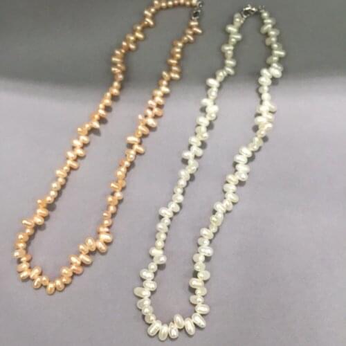 Natural fresh water pearl choker necklace dance pearl casual fashion jewelry for women & girl natural color 42CM