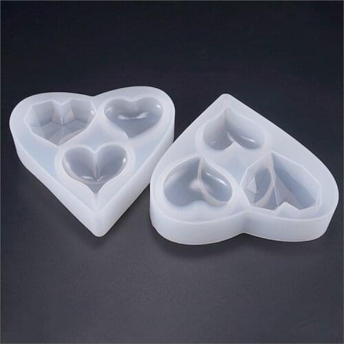 1Pcs Transparent Love Heart Silicone Mold DY Making Epoxy Jewelry Beads Pendant Resin Casting Mould Tool
