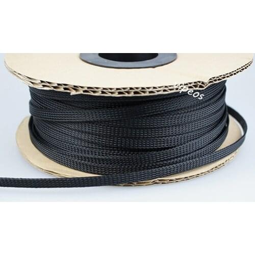 10Meter Braided Cable 10-20mm Wiring Harness Loom Protection/Sleeving - Black for DIY Rca cable Power cable speaker cable