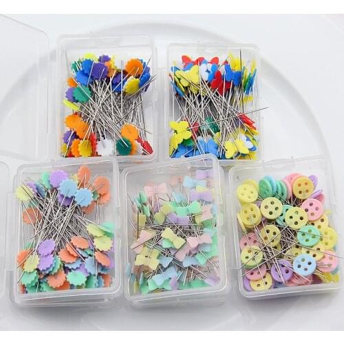 100pcs/Lot Mixed Colors Design Sewing Tool Needle Arts Hedgehog Pin Cushion Shirt Pin Sewing Patchwork Pins Flower Head Pins New