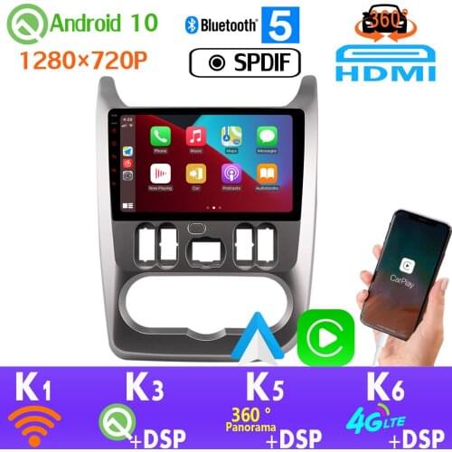 1280*720 PX6 4+64G Android 10 GPS Navigation Radio For Renault Logan 1 Renault Sandero Lada largus Dacia CarPlay SPDIF Head Unit