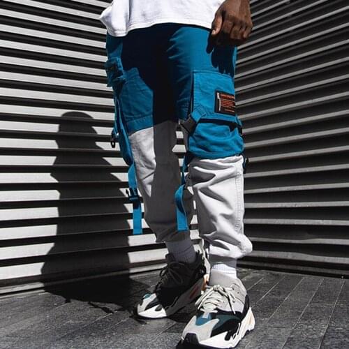 2021 New Trousers Mens Stretch Casual Straight-leg Pants Color Matching Overalls Trendy Mens Essential