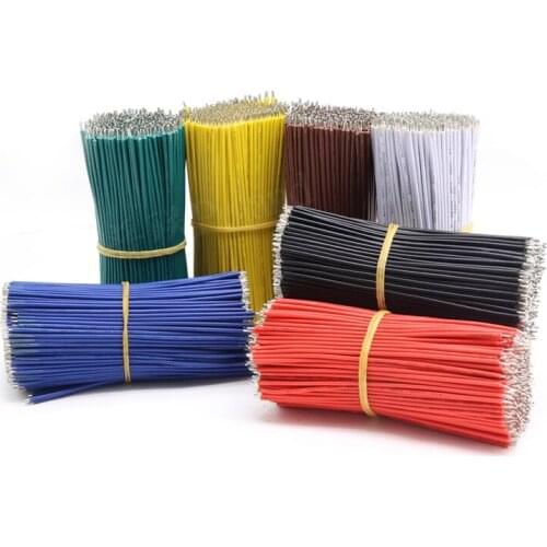 24AWG 60pcs Fly Jumper Wire Welded Cable Conductor Electronics Double Head Tin Plating 50mm PCB Solder