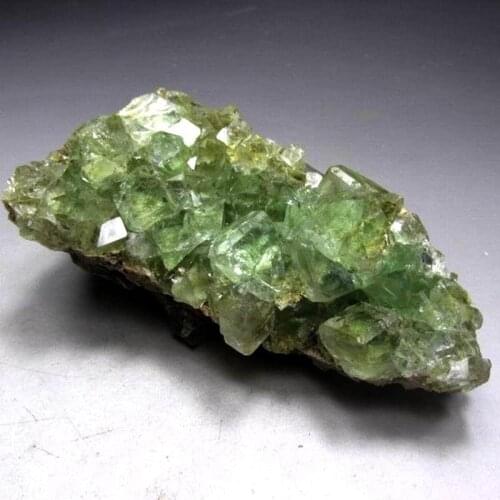 426g Cubic Clear Green Fluorite Cluster on Matrix - crystals and stones healing Mineral specimen Home Decor feng shui decoration