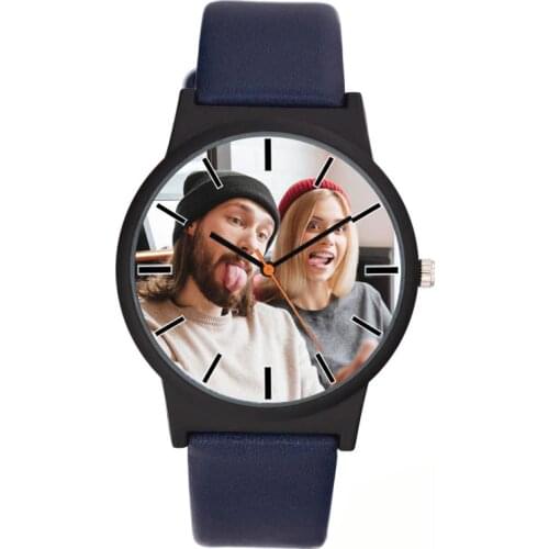 A3308 Design Your Own brand Logo Photo printing neutral clock Causal holiday gift oem drop shipping unisex personalized watch