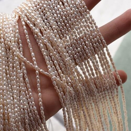 Natural freshwater Seed Pearl Beads for Making Earrings Jewelry accessories 2-3mm one str 38cm