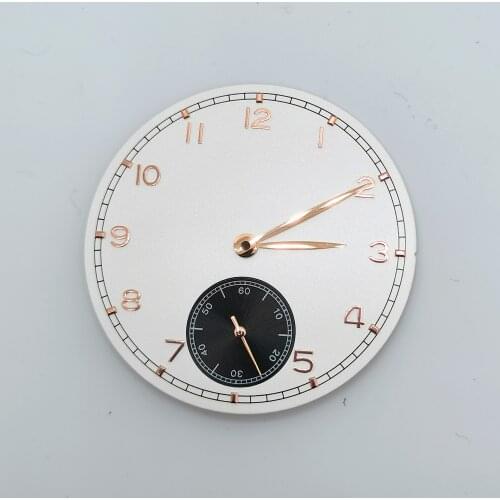 Mans Watch Part Rose Gold Dial And Hour Hands Fit Eta6498 Manual Winding Movement