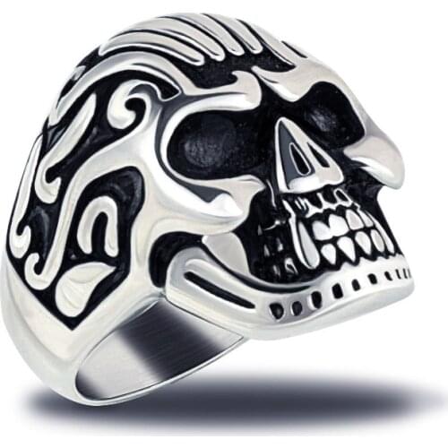 Gothic Skeleton Skull Vintage Rings For Men Finger Stainless Steel Hip Hop Rock Punk Rings Jewelry Party Girls Accessories Gift