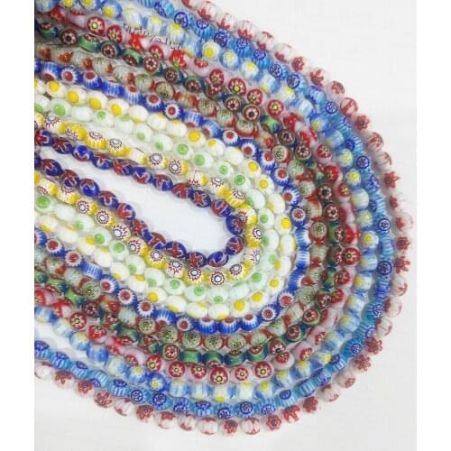 Color Rice-shaped Colored Glaze Beads Thousand-flower Colored Glaze Loose Beads DIY Bracelet Necklace Jewelry Accessories