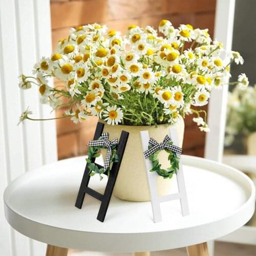 Wooden Tiered Tray Decorations Ladder Farmhouse Rustic Wood Frame Sign Plaid Bow Tie Wreath Decor Mini Tiered Tray Items