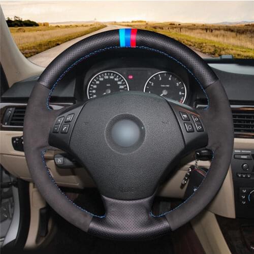 DIY Anti-Slip Wear-Resistant Steering Wheel Cover For BMW E90 E91 320d 325i 335i X1 E84 Car Interior Decoration