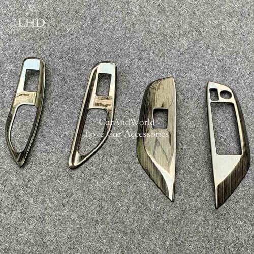 For Toyota Yaris LHD&RHD 2020 2021 Stainless Door Window Control Panel Glass Lift Switch Cover Protector Trims Car Accessories