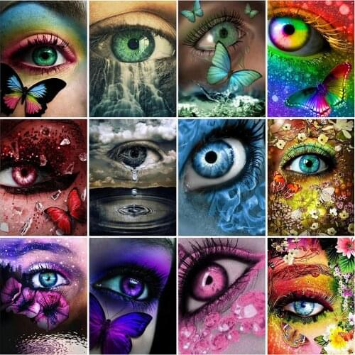 Evershine 5D DIY Full Square Round Diamond Painting Eyes Diamond Embroidery Animal Butterfly Rhinestone Pictures Home Decor
