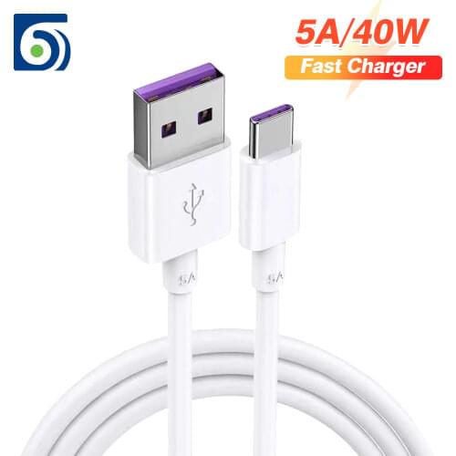 Fast Charge 5A USB Type C Cable For Samsung S20 S9 S8 Xiaomi USB Type C Cable Supercharge For Huawei Mate 30 P40 P30 P20 Pro